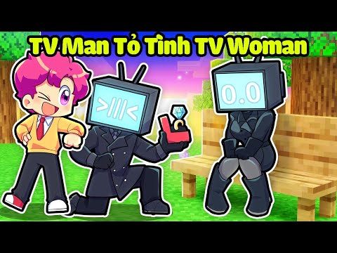 HIHA 24H CHALLENGE HELP WOMAN TV IN MINECRAFT *TV MAN LOVE WOMAN TV 🥰