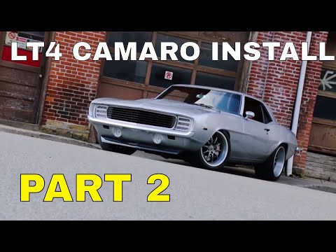 Pro-Touring 1969 Camaro Supercharged LT4 Swap Install Video V8TV Part 2 V8 Speed and Resto Shop