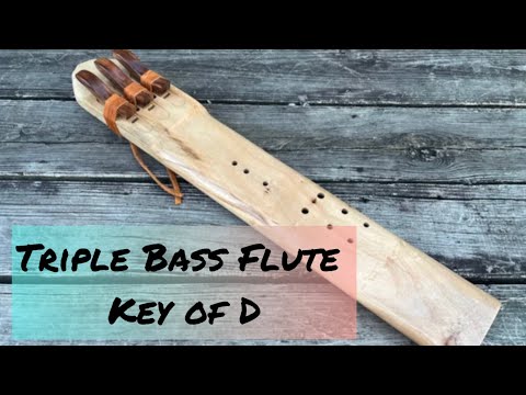 Native American Style Triple Flute Key of Bass D - Elemental Flutes