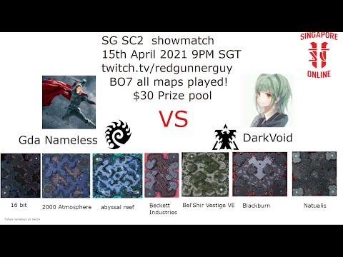 Starcraft 2 Showmatch Nameless vs Darkvoid on new, old and crazy maps