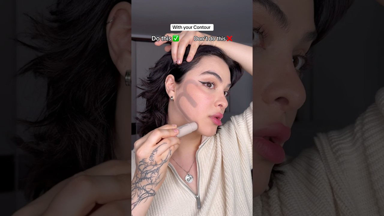 Quick and easy contour makeup hack 💜 #makeuphacks #makeuptips #contouring