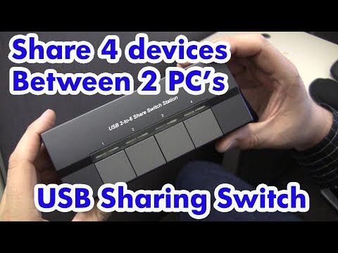 USB Sharing Switch, 2 PCs Share up to 4 Devices