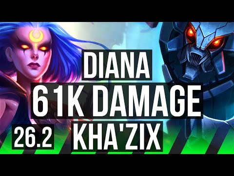 DIANA vs KHA'ZIX (JGL) | 61K damage, 7k gold comeback | EUW Challenger | 26.2