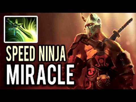Most Speed Attack Ninja Juggernaut RAMPAGE 24 Kills 50k DMG 865 GPM by Miracle- 9k MMR 7.01 Dota 2