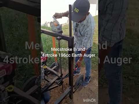 Mecstroke Brand 4stroke 196cc Heavy Duty Petrol Operated Earth Auger With Stand Trolley