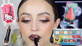 HELLO KITTY FALSIES?! SPONGEBOB MAKEUP?! Nostalgic GRWM - new launches!!!