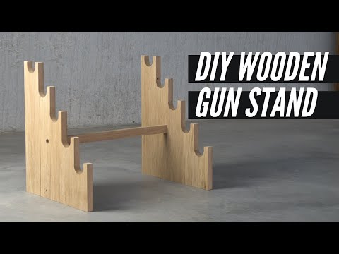 DIY Wooden Gun Rack - Homemade Rifle Stand in Wood