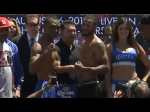 SHOWTIME WEIGH IN RESULTS BIKA VS DIRRELL 2 8/15/14! WINNER GETS GROVES EARLY 2015? BIKA KO?