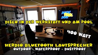 Herdio 6.5" Bluetooth Outdoor Speakers 400 Watts 2-Way Waterproof Dustproof HE-HOS-601BT