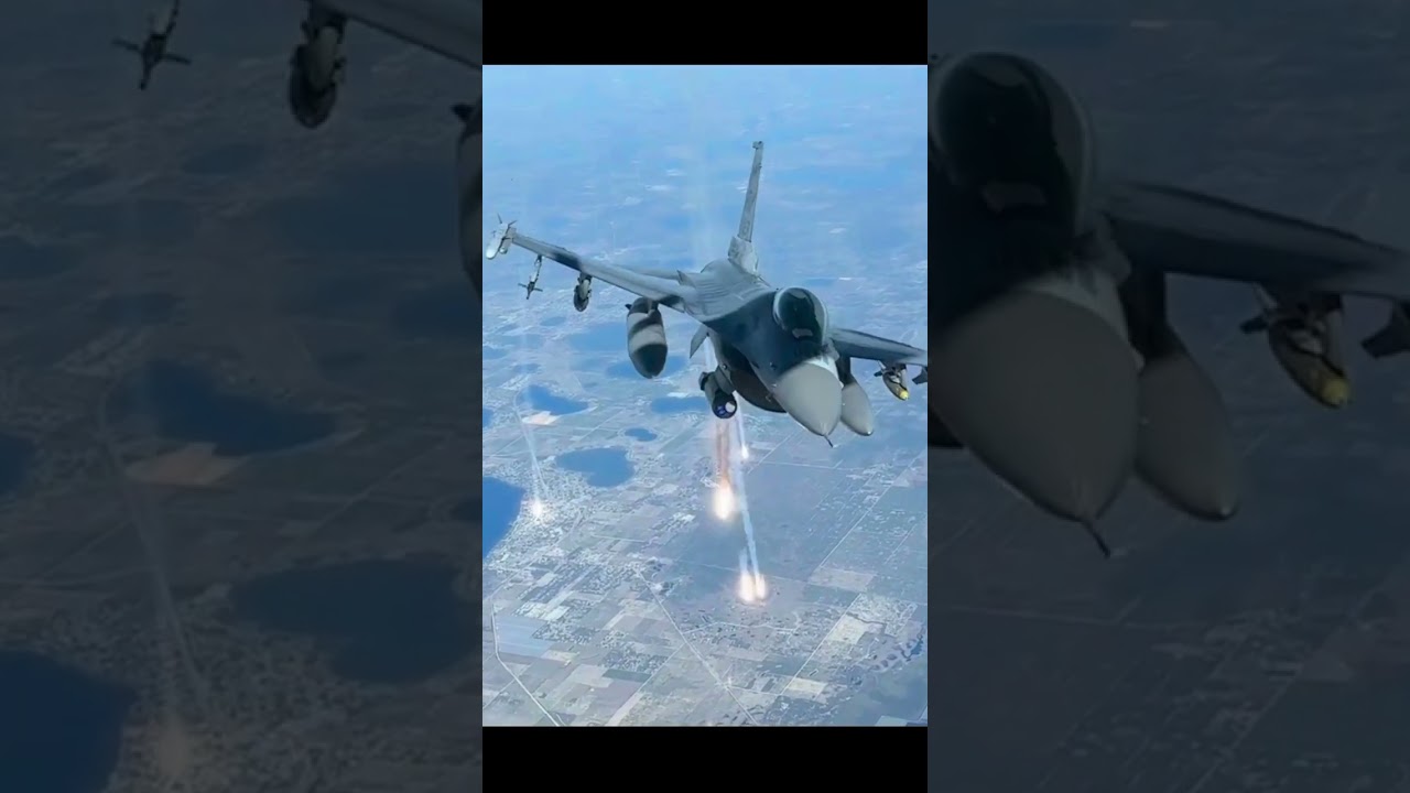 F-16 Deploys Flares