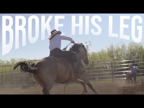 Broke His Leg On A Bucking Horse!