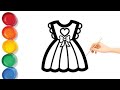 Draw Dress 👗🍓🌈 Coloring For Kids & Toddlers   Kids Colour & Art 🎨