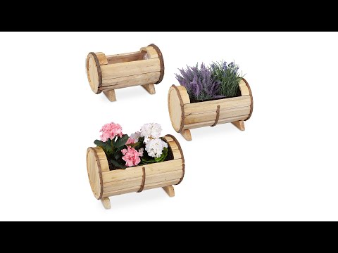 Blumenkasten aus Holz 3er Set Braun - Holzwerkstoff - 40 x 26 x 24 cm