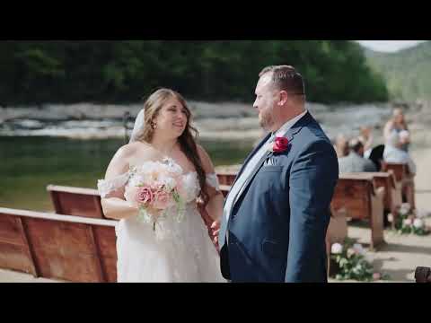 Deanna & Brent's North Carolina Mountain Wedding | River Vows, Drone Views & A Bonfire Celebration
