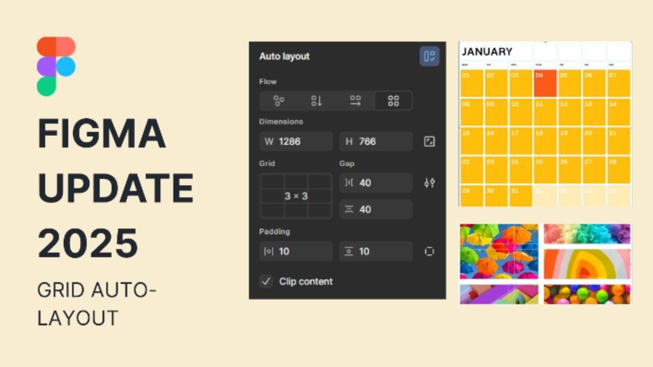FIGMA CONFIG UPDATE 2025 | GRID AUTO-LAYOUT TUTORIAL | HOW TO CREATE A CALENDAR EASILY WITH GRID