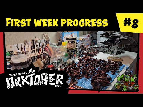 Orktober 2025 #8 - Week 1 Building and Painting Progress of my Warhammer 40K Ork Army!