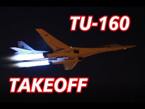Russian Tupolev Tu-160 Blackjack (Туполев Ту-160 Белый лебедь) taking off from FAOR OR Tambo Airport