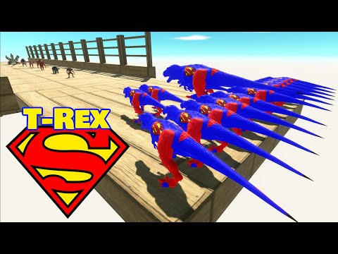 ALL SUPERMAN T-REX DEATH RUN - Animal Revolt Battle Simulator