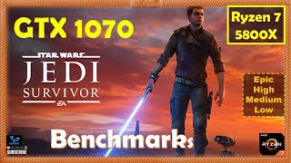 Star Wars Jedi Survivor GTX 1070 - 1080p - All Settings - Performance Benchmarks