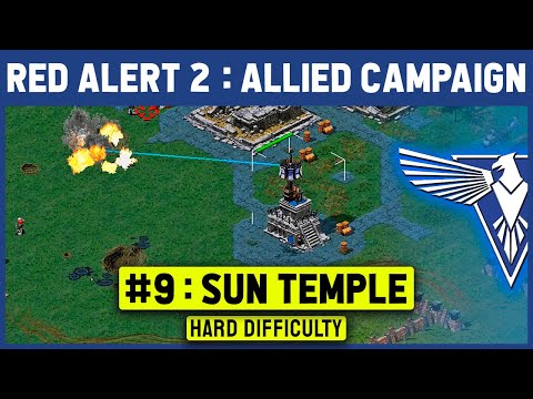 Red Alert 2 - Allied Mission 9 Sun Temple - Hard Difficulty - Under Par Time