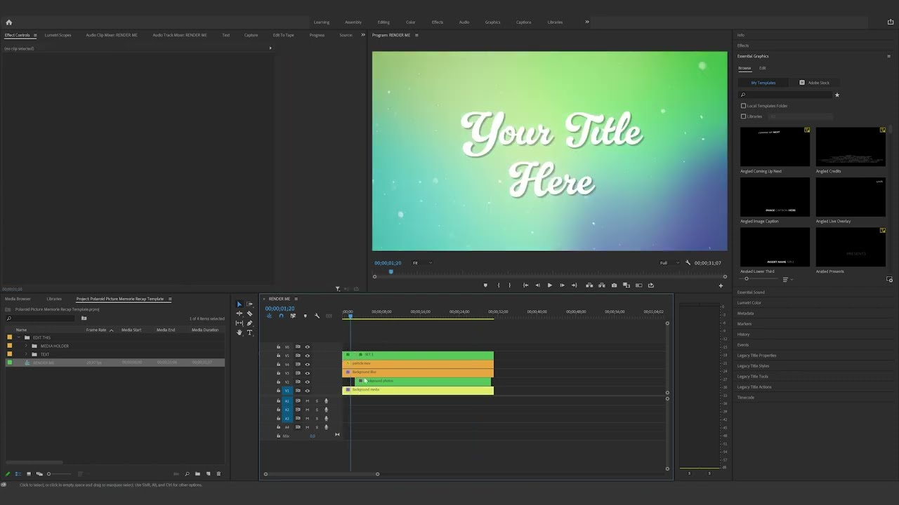 How to edit the Polaroid Picture Memory Recap Template in Premiere Pro