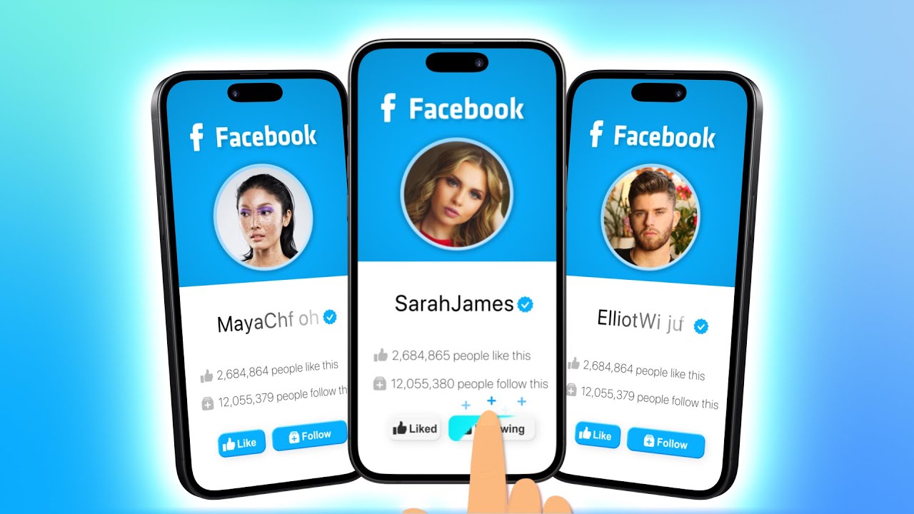 Facebook 3D Phone Animation – Like & Follow Page Call to Action