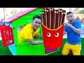 Funny Uncles Auntie Pretend Play W Giant Magic Chocolate French Fries Food Toys
