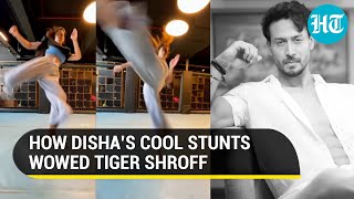Disha Patani nails stunning flying kicks in video. Watch Tiger Shroff’s reaction