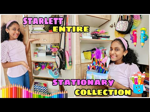 Starlett Entire Stationary Collection Tour   ❤️ 🧡 💛 💚 💙 💜 Cute Stationary Items | Indian Mom Vlogs