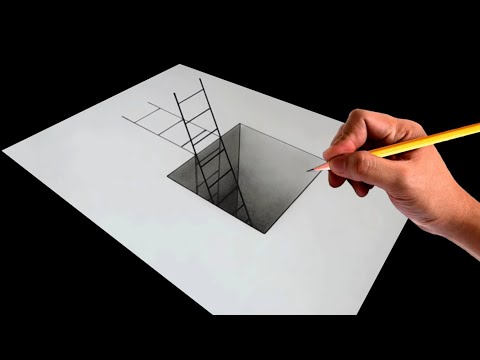 Very Easy 3D Art Stairs Ladder In Deep Hole | Step By Step | Realistic Art By Pencil | Illusion