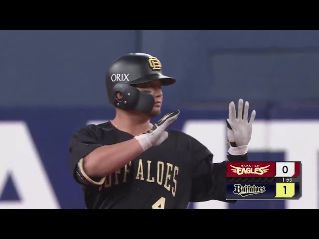 【1回裏】久々のタイムリー!! バファローズ・森友哉 右中間への先制タイムリー2ベース!!  2024年8月15日 オリックス・バファローズ 対 東北楽天ゴールデンイーグルス