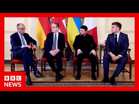 Video | European leaders walk tightrope between backing Ukraine and keeping US on board | BBC News