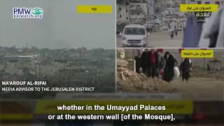 Ma'arouf Al-Rifai denying Jewish connection to anything at Temple Mount