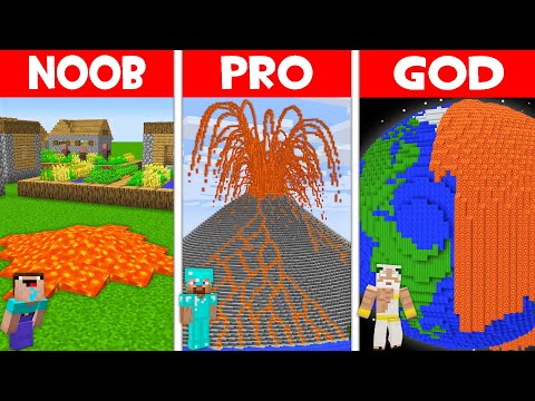 Cookie Noob - WHO BUILD BIGGEST VOLCANO BASE BETTER NOOB vs PRO vs GOD in Minecraft? GIANT VOLCANO HOUSE!