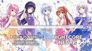 【Nightcore】 PLAYBACK (플레이백) - Want You To Say (말해줘)
