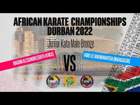 Junior Kata Male Bronze: BIAGIONI ALESSANDRO (SOUTH AFRICA) vs FABIO LEE RABEMANANTSOA (MADAGASCAR)