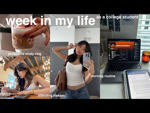 college week in my life | productive study days, morning routine, classes, hanging w friends
