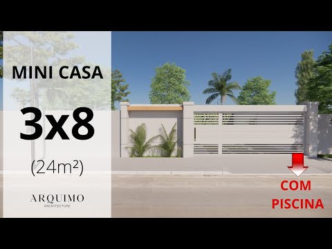 Plano de Casa 3X8 | Tiny House | Mini Casa 24 M²| 3X8 House (24 SQM)| Small House Design Idea