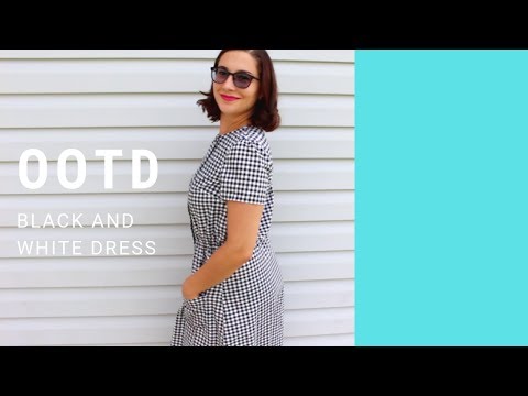 1950s Retro Inspired OOTD + Red Lipstick and Black and White Checker Dress