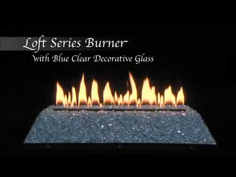 Loft Series Burner with Blue Clear Decorative Glass by Empire Comfort Systems Video