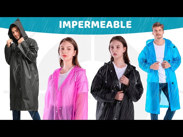 Vídeo relacionado con Vicloon Chubasqueros Impermeable, 2 de Paquete Poncho de Lluvia Impermeable Reutilizable con Capucha y Mangas, Unisex EVA Poncho para Viajes, Excursionismo y Exteriores (B-azul-2pcs)