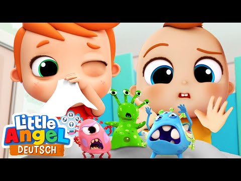 Das Hatschi-Lied | Husten, Niesen, Nase läuft | Little Angel Deutsch - Kinderlieder