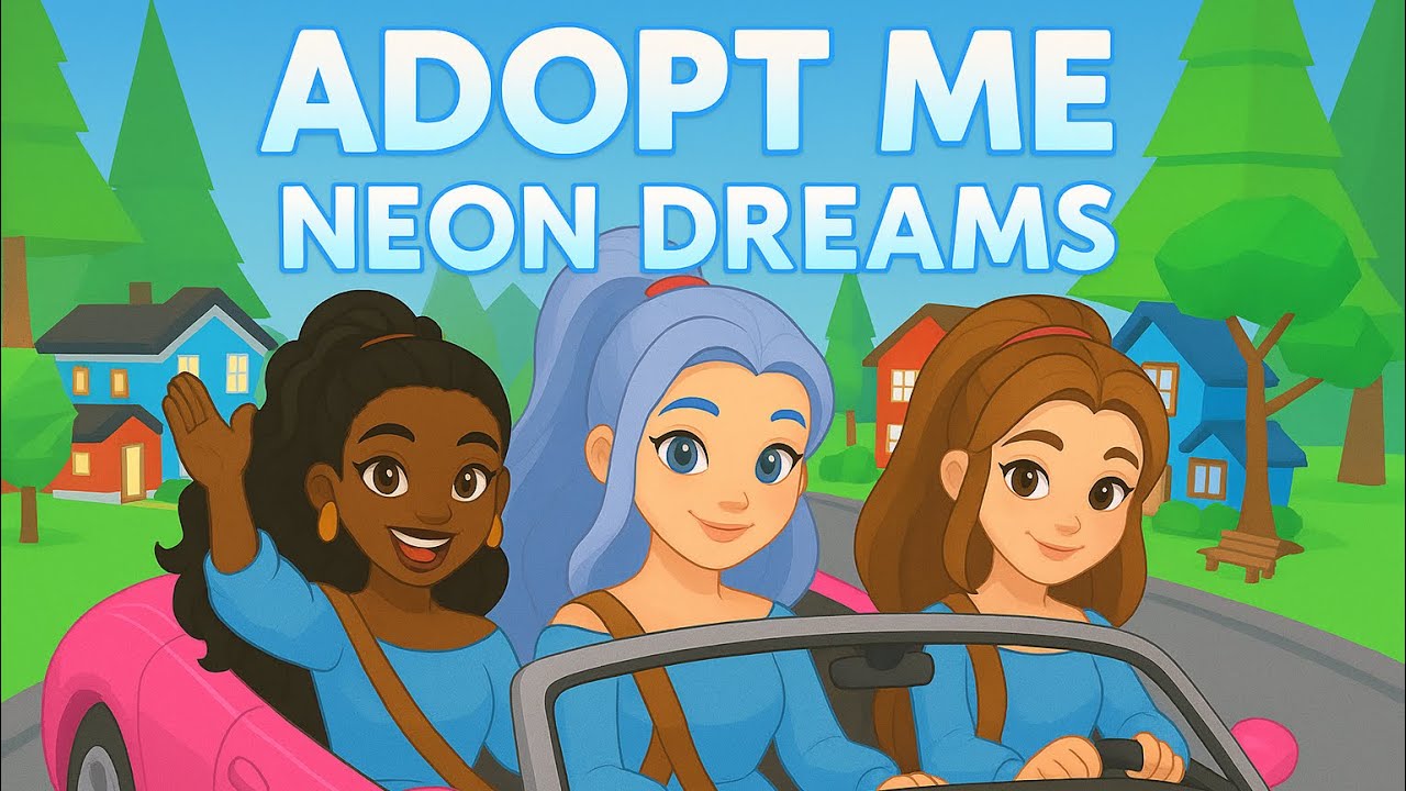 Still shot from the AI animated story 'Neon Dreams | Adopt Me Song for Roblox'