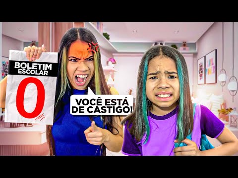 MINHA MÃE REAGINDO AO MEU BOLETIM ESCOLAR *fiquei de recuperação?