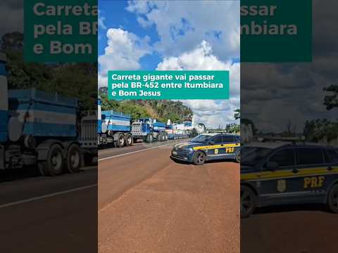 Carreta gigante vai passar pela BR-452 entre Itumbiara e Bom Jesus de Goiás.