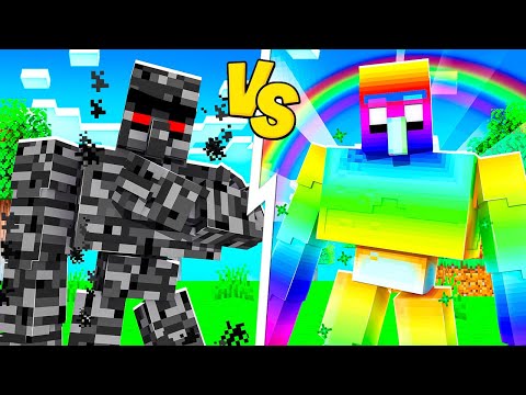 GOLEM DI BEDROCK CONTRO GOLEM ARCOBALENO - MINECRAFT ITA
