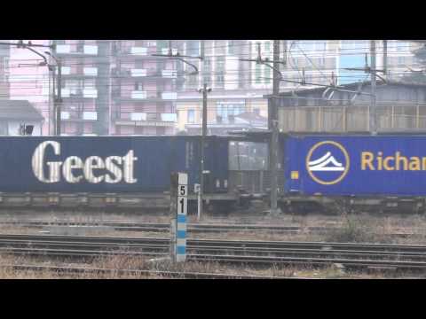 LA PARTENZA DELLA 484 005 SBB CARGO CON MERCI DA LUINO. (VA) 7 - 2 - 2016.