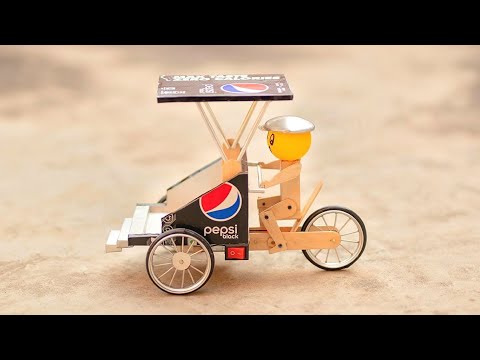 Amazing Electric Transport Rickshaw and Robot made with Pepsi Cans and Motor.