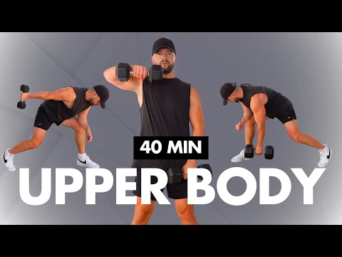 40 Min Upper Body Strength Workout | Push, Pull & Core with Dumbbells