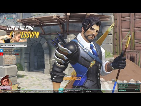 ARRGE BEST HANZO GAMEPLAY - POTG! [ OVERWATCH SEASON 25 TOP 500 ]